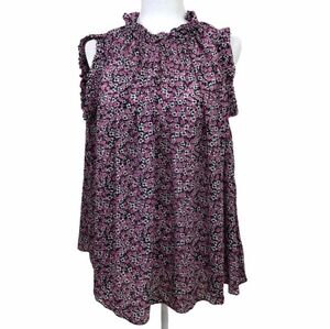Rachel Zoe Floral Sleeveless Ruffle Blouse